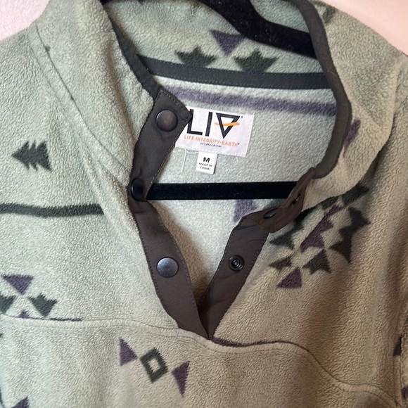 Women's Green Patterned Sweatshirt - Picture 2 of 3